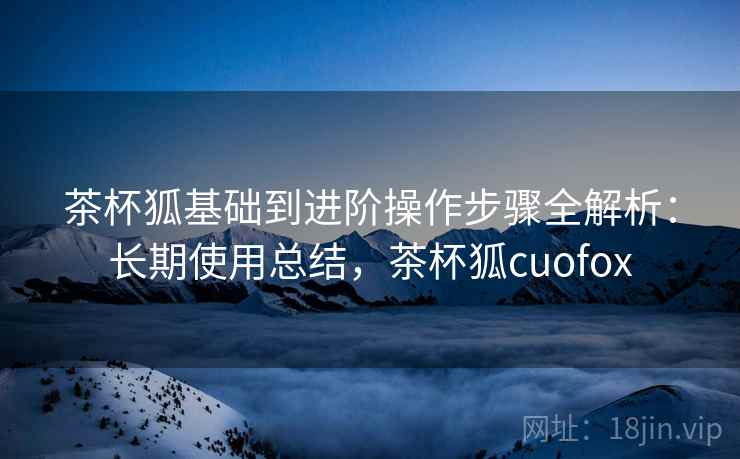 茶杯狐基础到进阶操作步骤全解析：长期使用总结，茶杯狐cuofox